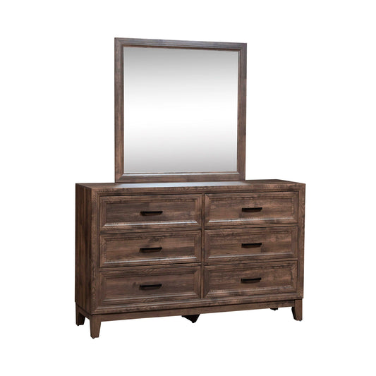 Ridgecrest - Dresser & Mirror - Light Brown - Hornell Furniture Outlet