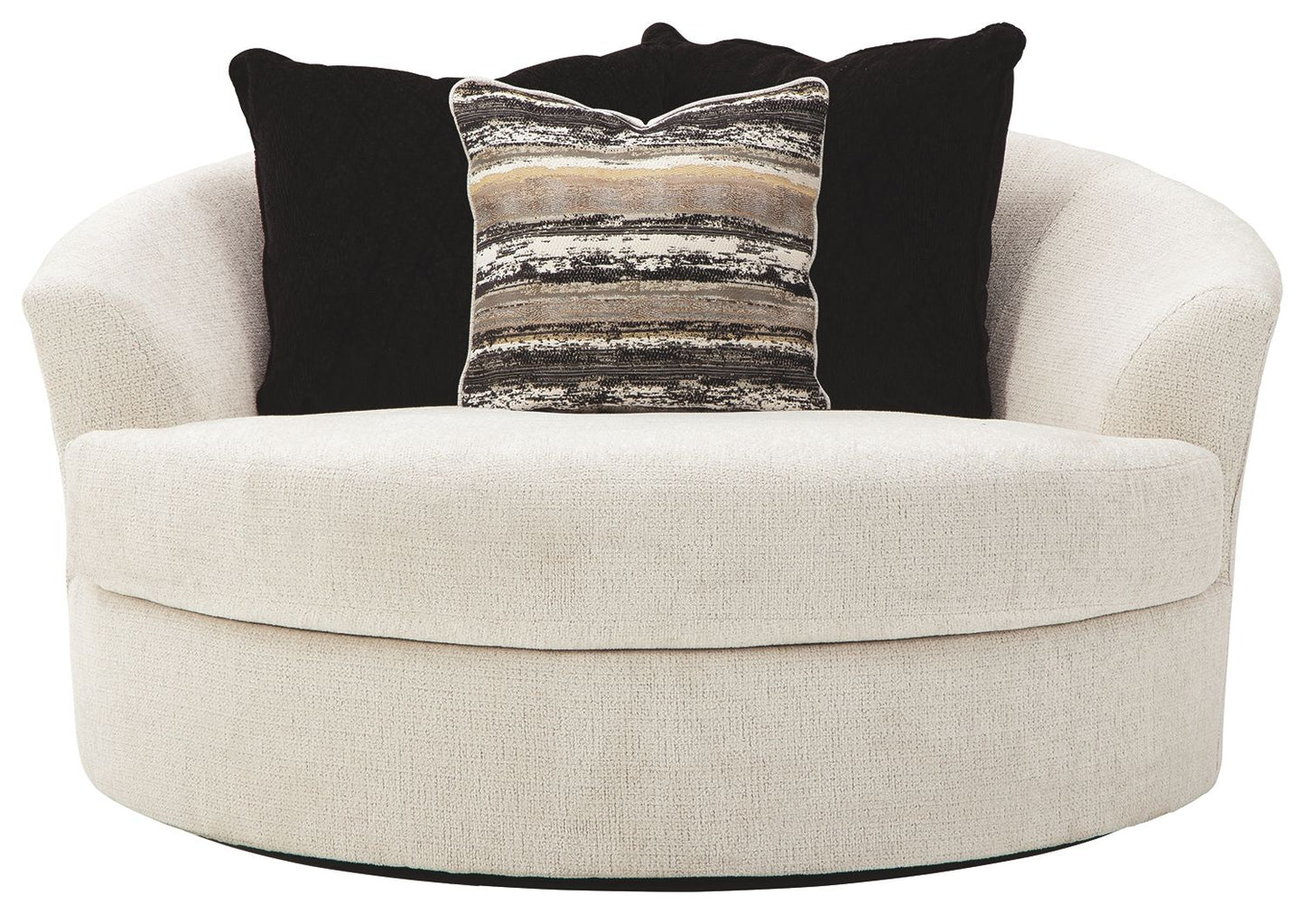 Cambri - Snow - Oversized Round Swivel Chair - Hornell Furniture Outlet