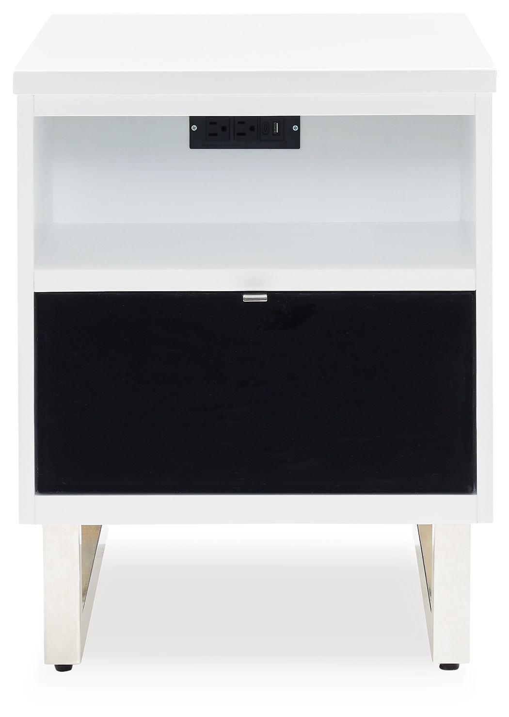 Gardoni - White / Black - Chair Side End Table - Hornell Furniture Outlet