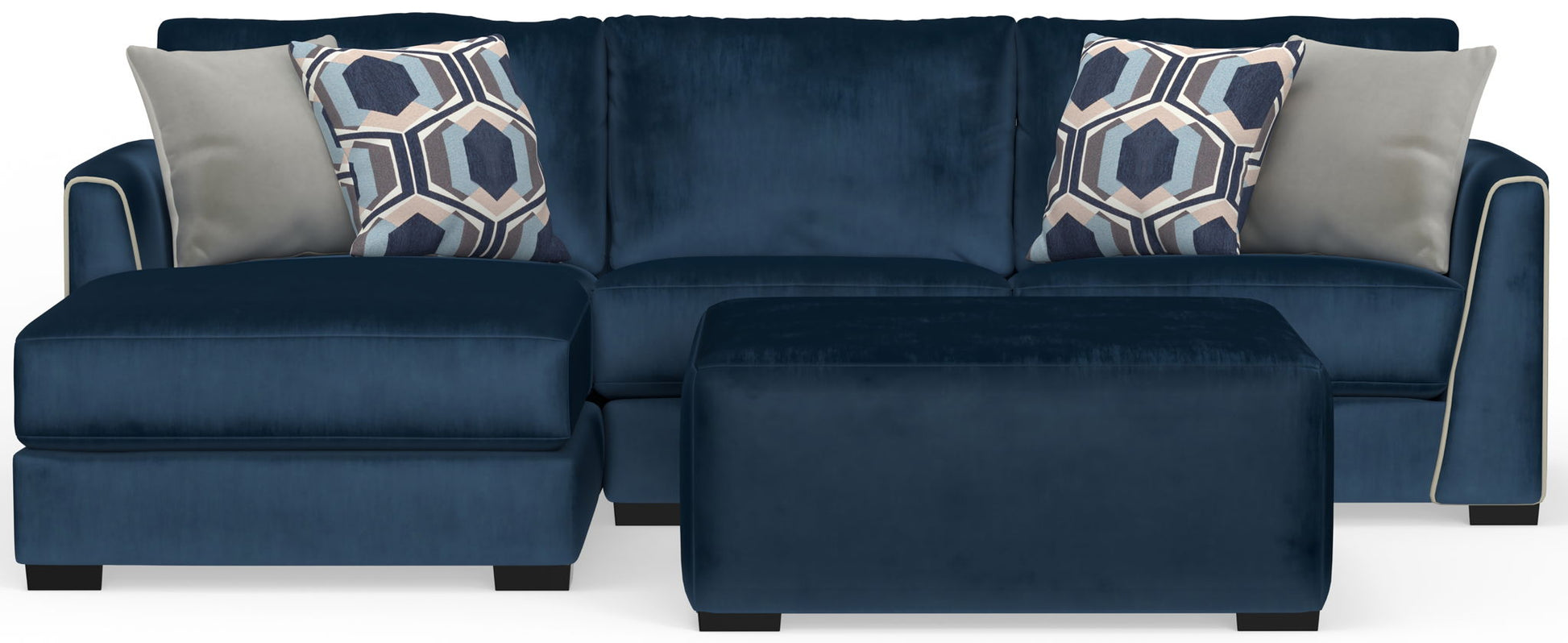 Jetson - Sectional With Comfort Coil Seat Cushions, Included Accent Pillows & Cocktail Ottoman - Hornell Furniture Outlet