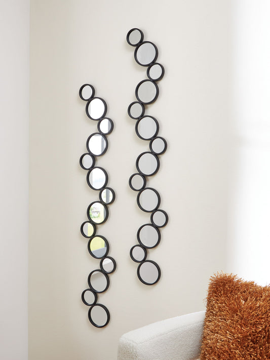 Vinler - Black - Accent Mirror Set (Set of 2) - Hornell Furniture Outlet