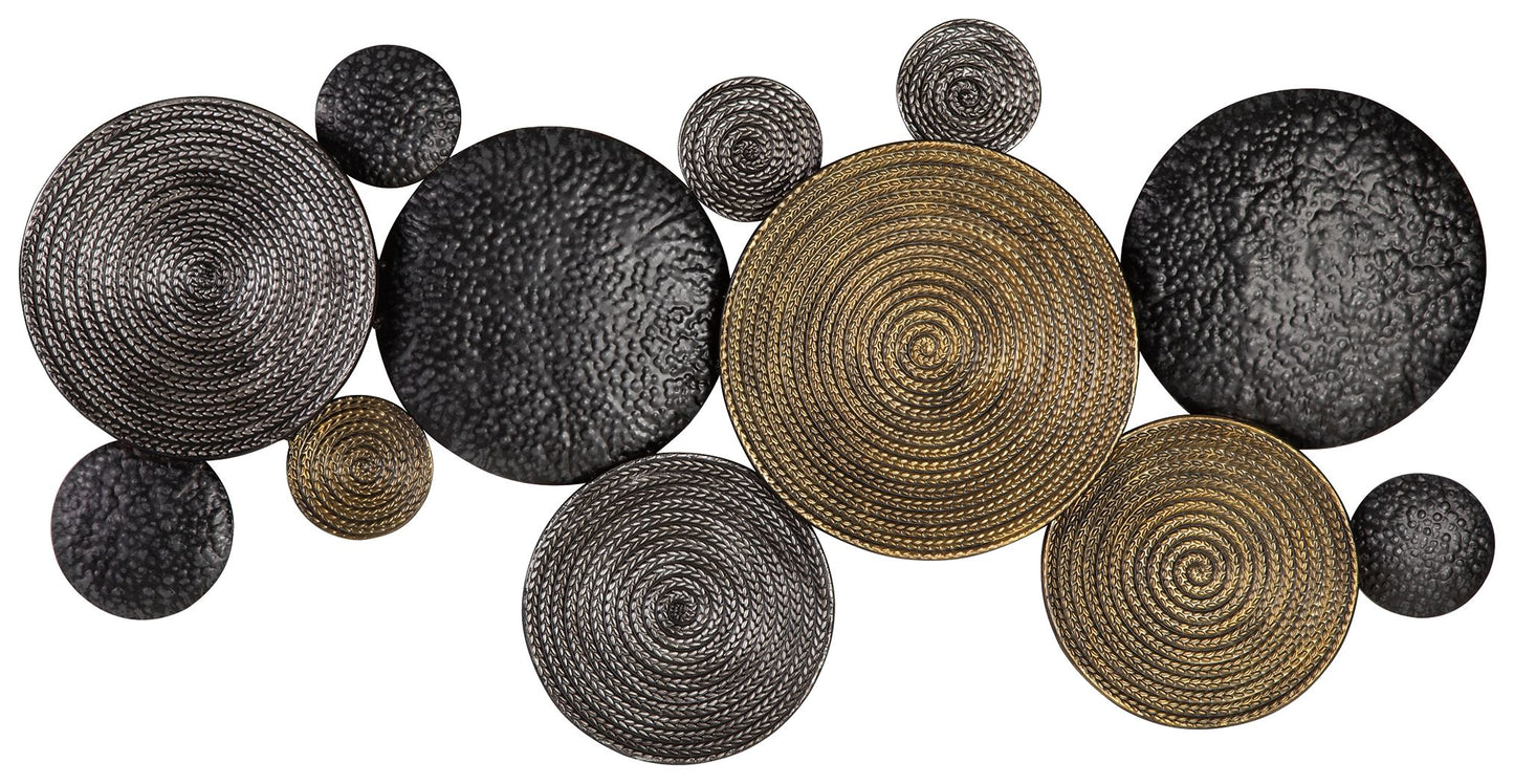Emsley - Metallic / Black / Gray - Wall Decor - Hornell Furniture Outlet