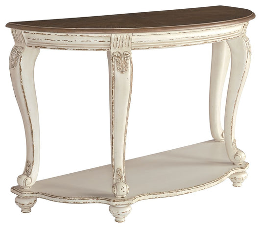 Realyn - White / Brown - Sofa Table - Hornell Furniture Outlet