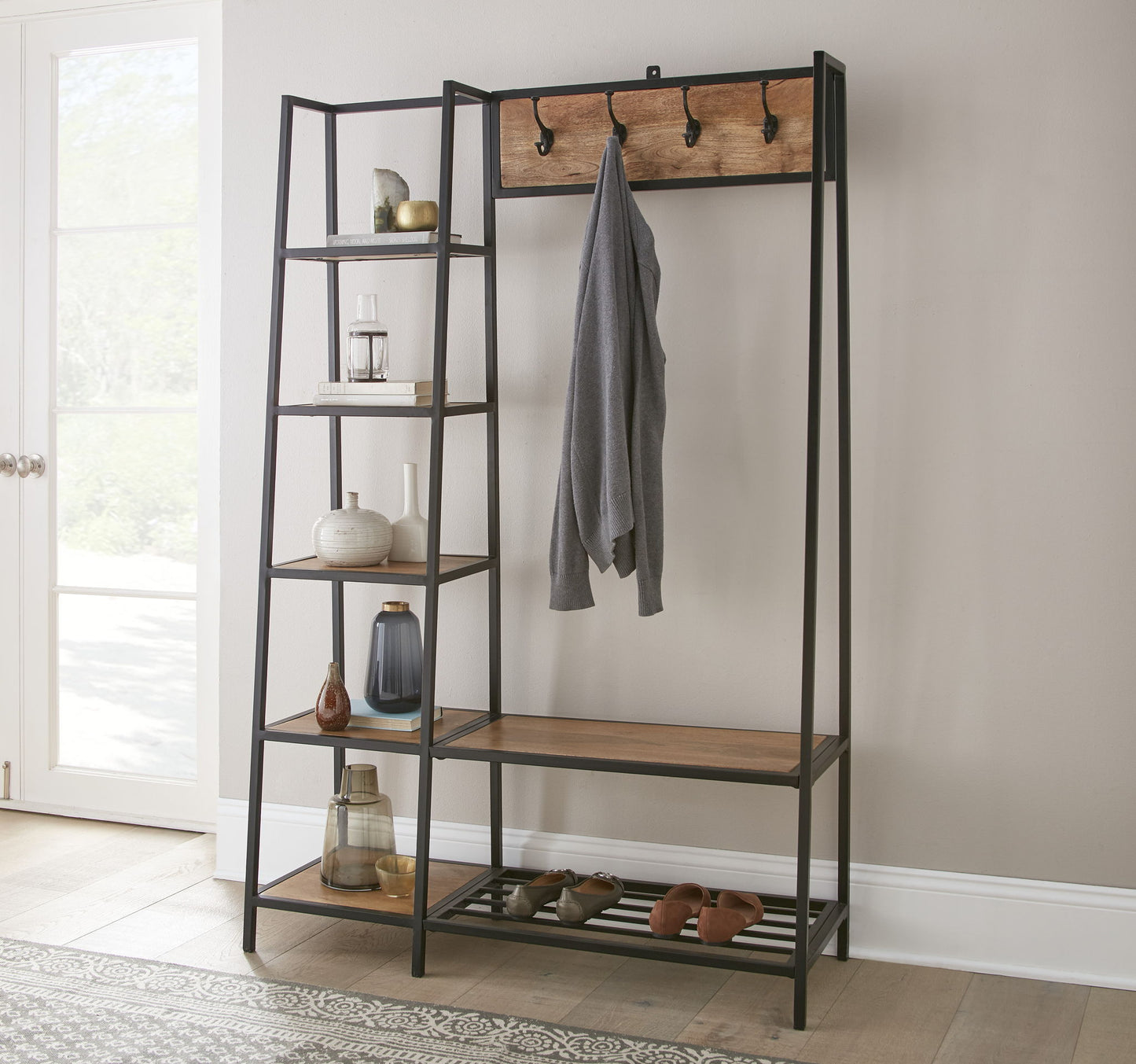 Hampton - Hall Tree - Dark Brown - Hornell Furniture Outlet