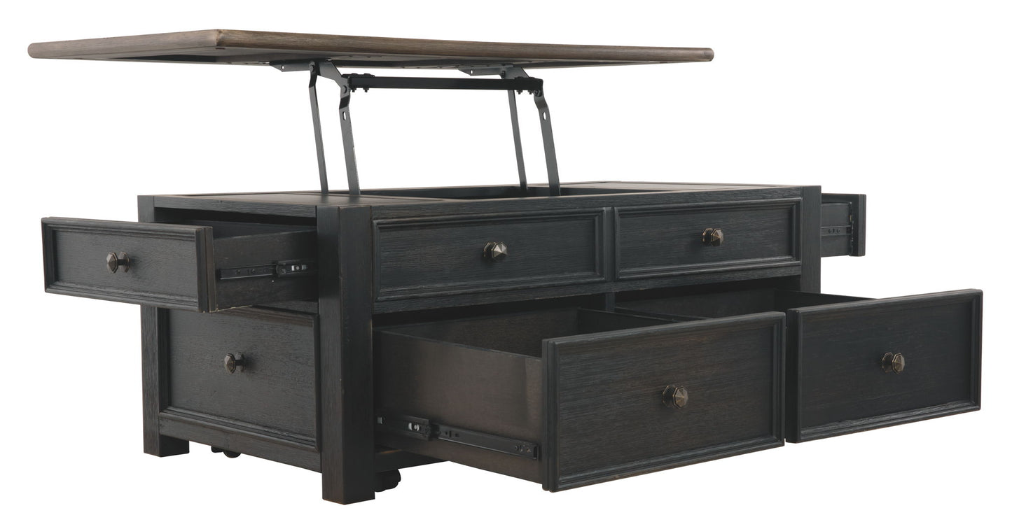 Tyler Creek - Grayish Brown / Black - Lift Top Cocktail Table - Hornell Furniture Outlet