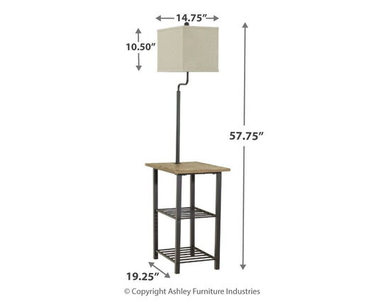 Shianne - Black - Metal Tray Lamp - Hornell Furniture Outlet