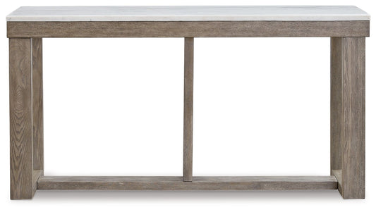Loyaska - Brown / Ivory - Sofa Table - Hornell Furniture Outlet
