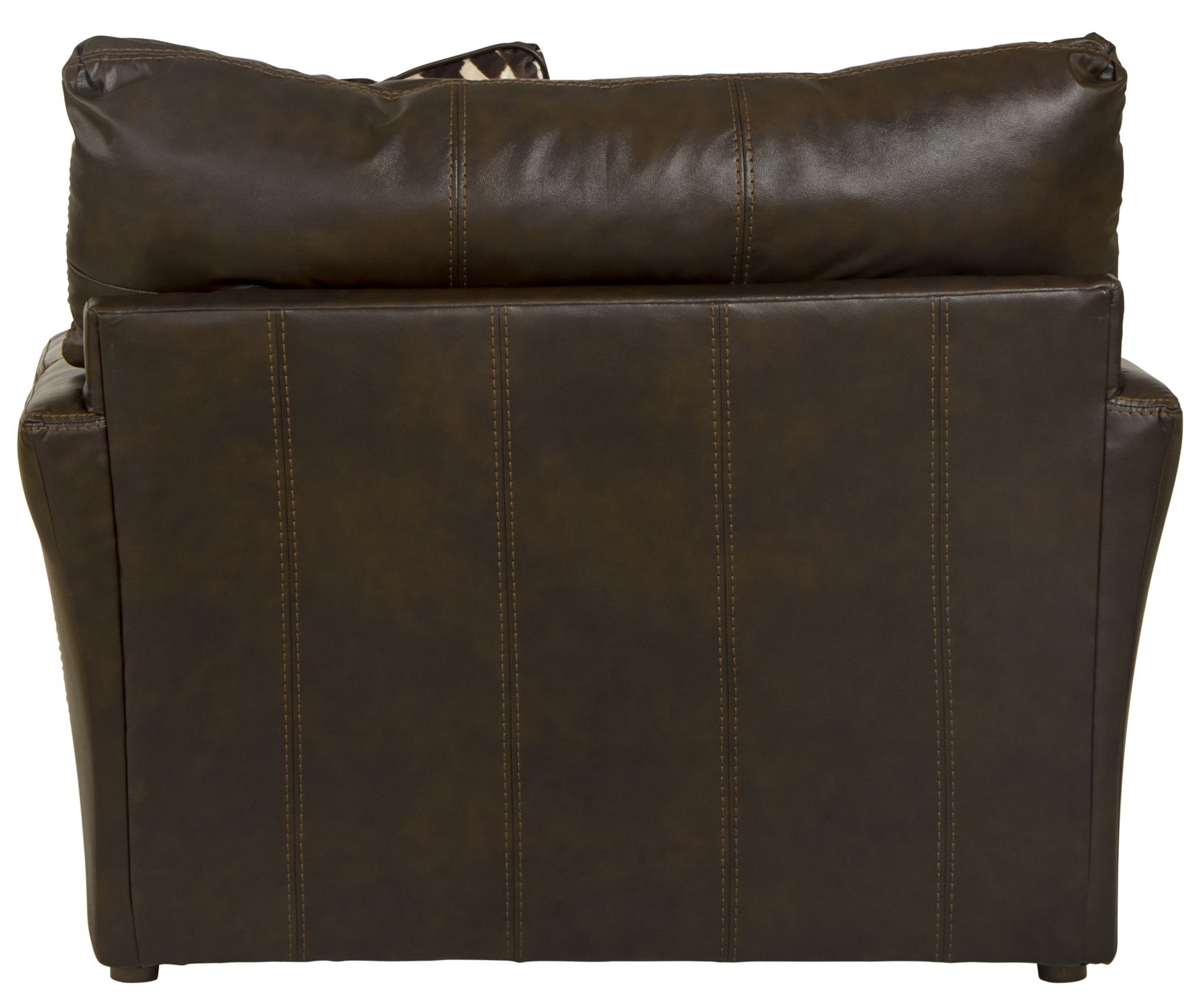 Pavia - Top Grain Italian Leather Chair With Cuddler Cushions - Cocoa - Hornell Furniture Outlet