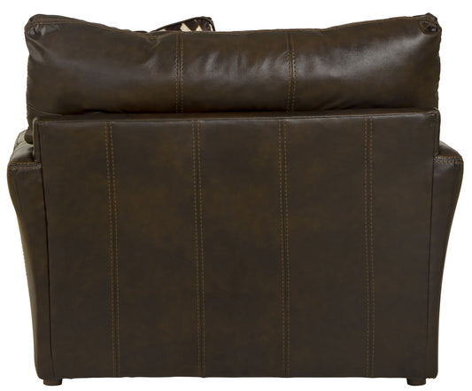 Pavia - Top Grain Italian Leather Chair With Cuddler Cushions - Cocoa - Hornell Furniture Outlet