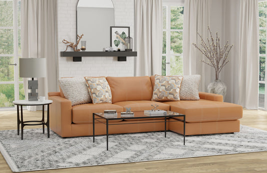 Minori - Italian Leather Sectional - Hornell Furniture Outlet