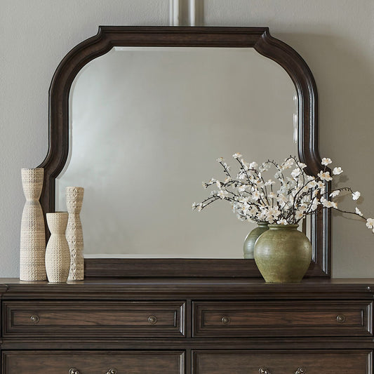 Provence Park - Curved Mirror - Brown - Hornell Furniture Outlet