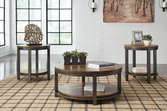 Roybeck - Occasional Table Set (Set of 3) - Light Brown / Bronze - Hornell Furniture Outlet