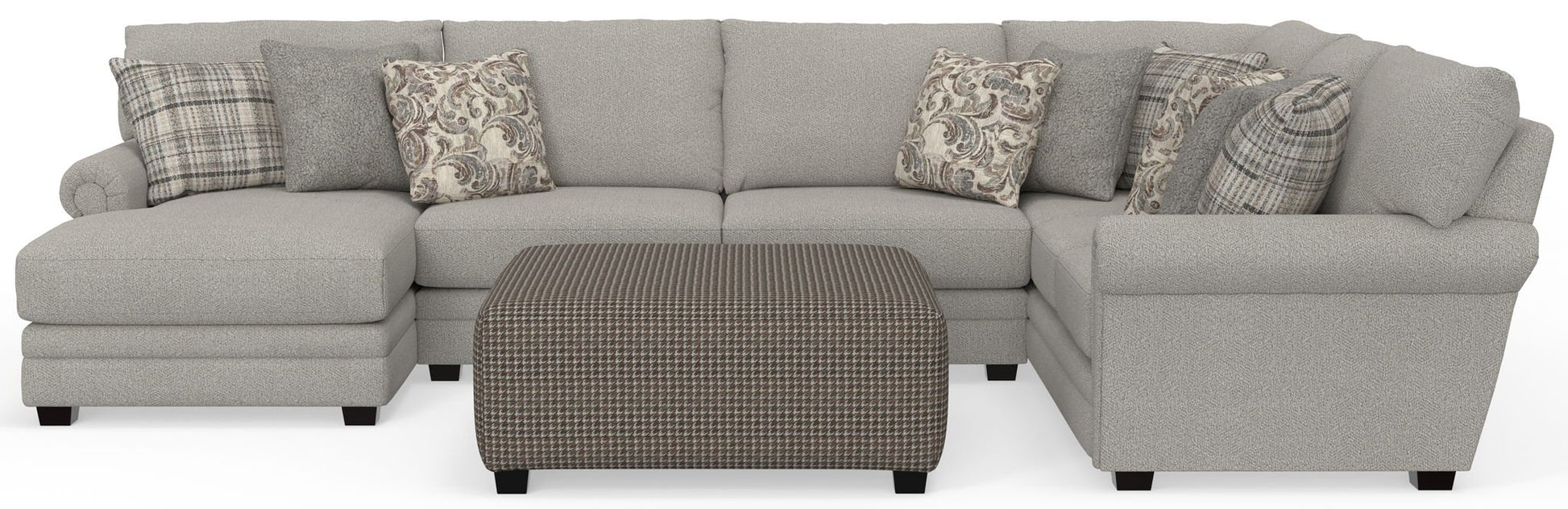 Livingston - Sectional With Comfort Coil Seating, 40" Cocktail Ottoman And Accent Pillows Included - Hornell Furniture Outlet