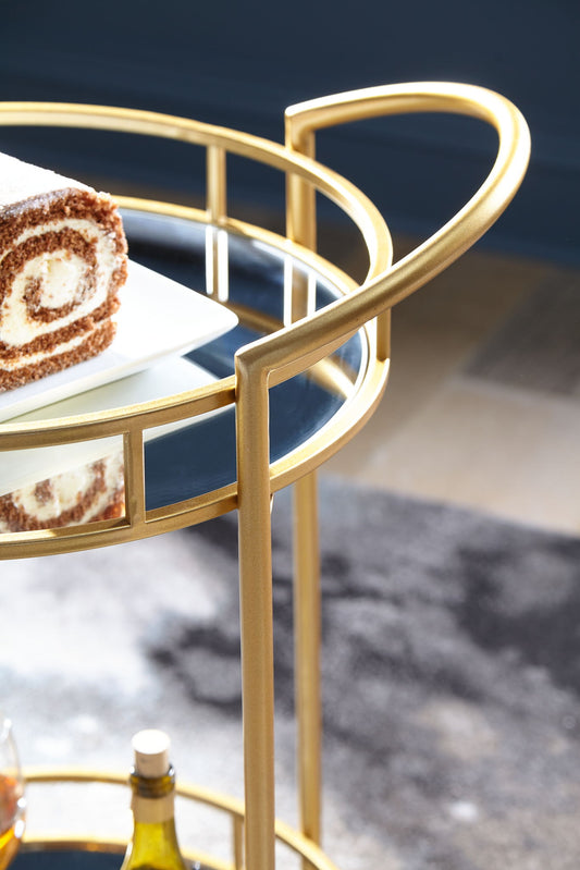 Wynora - Gold - Bar Cart - Hornell Furniture Outlet