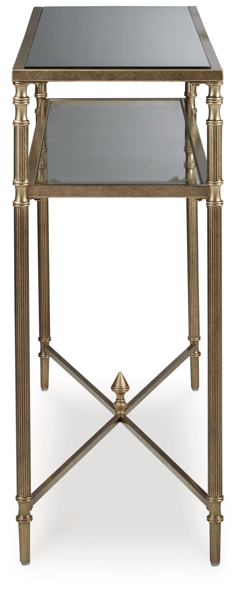 Cloverty - Aged Gold Finish - Sofa Table - Hornell Furniture Outlet