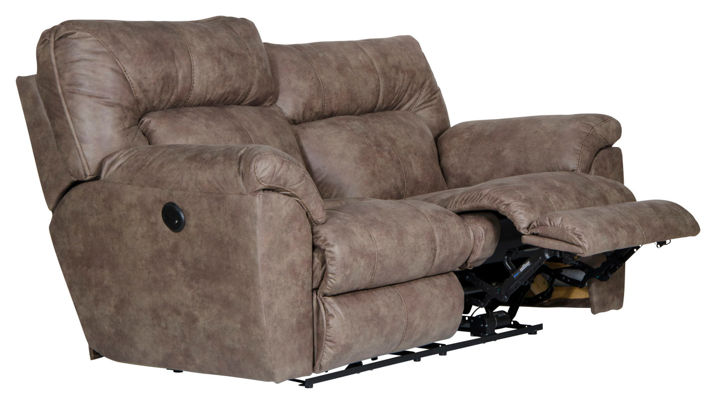 Hollins - Power Reclining Loveseat - Coffee - Hornell Furniture Outlet