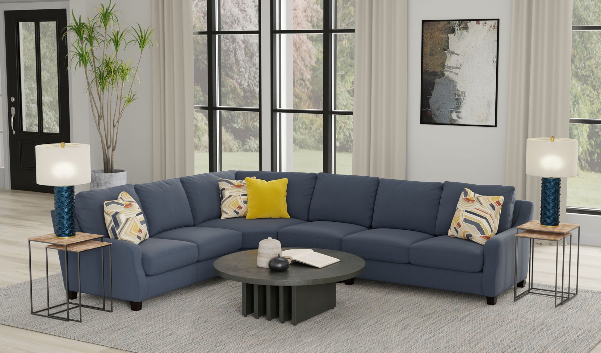 Foley - Sectional With Comfort Coil Seating And 4 Included Accent Pillows - Hornell Furniture Outlet