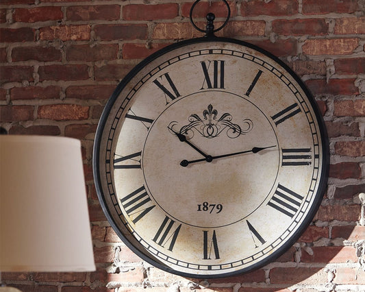 Augustina - Antique Black - Wall Clock - Hornell Furniture Outlet