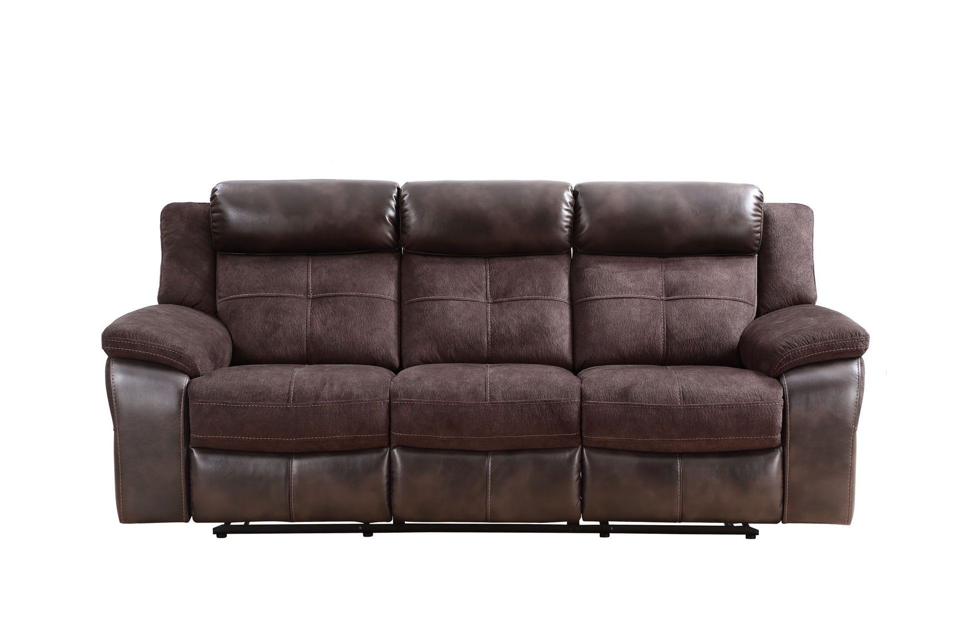 Pueblo - Manual Recliner Sofa - Dark Brown - Hornell Furniture Outlet