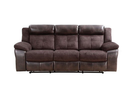 Pueblo - Manual Recliner Sofa - Dark Brown - Hornell Furniture Outlet