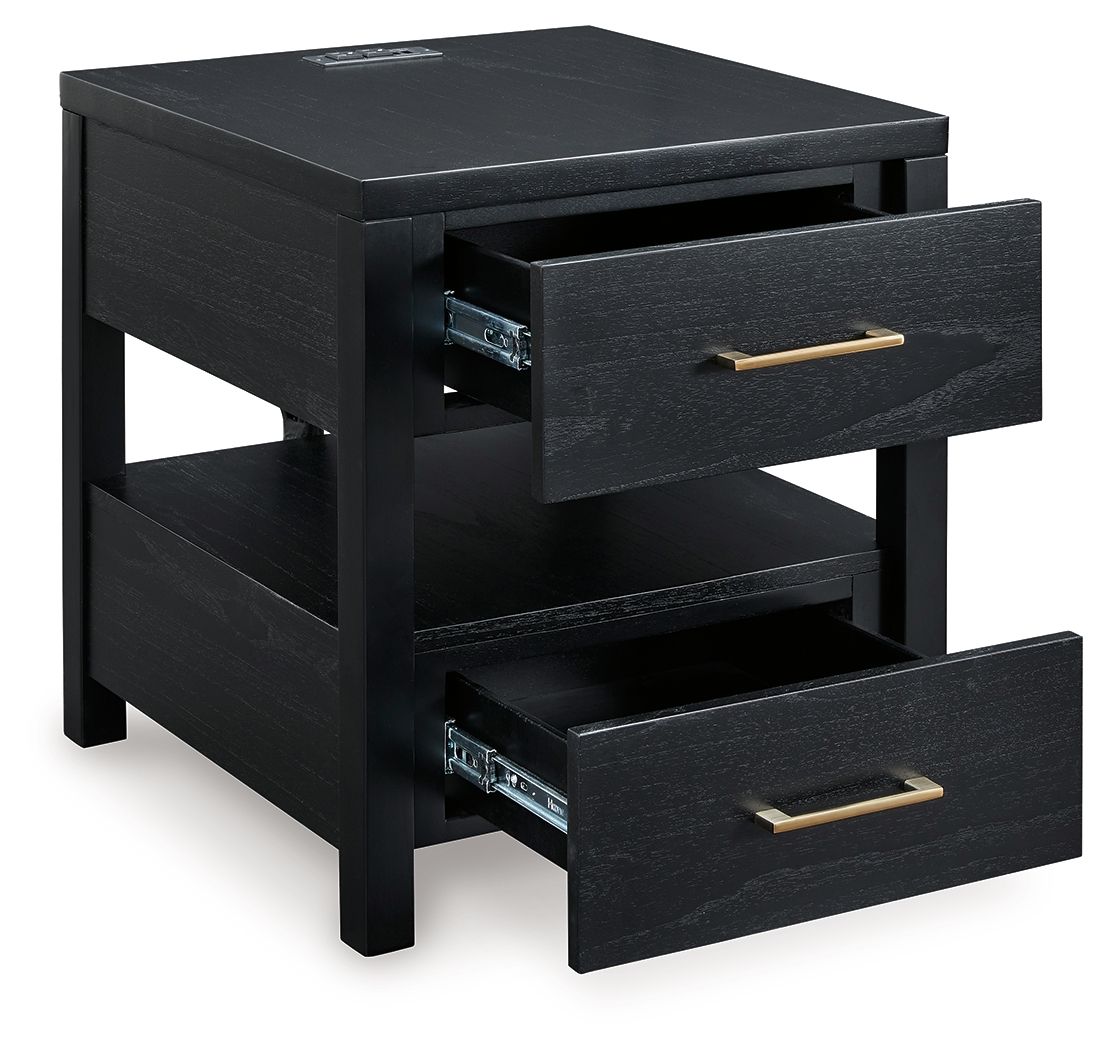 Winbardi - Black - Rectangular End Table - Hornell Furniture Outlet