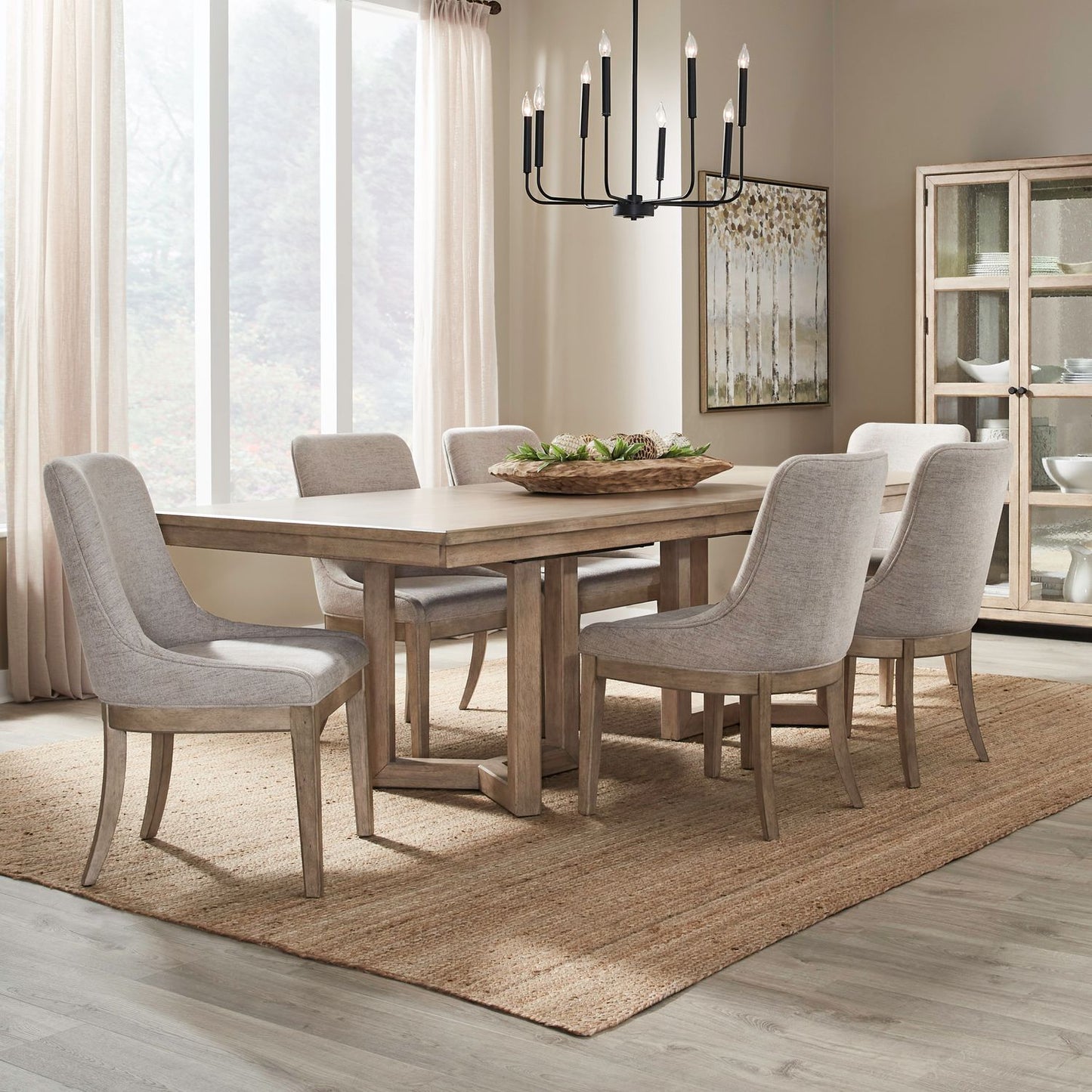 Proximity Place - Double Pedestal Table Set - Hornell Furniture Outlet