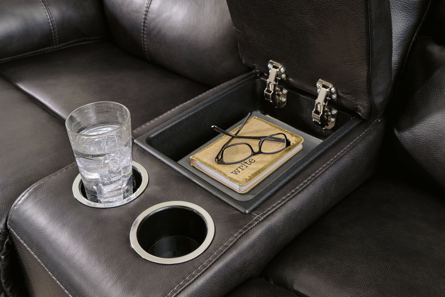 Mountainous - Eclipse - Power Reclining Loveseat With Console /Adj Headrest - Hornell Furniture Outlet