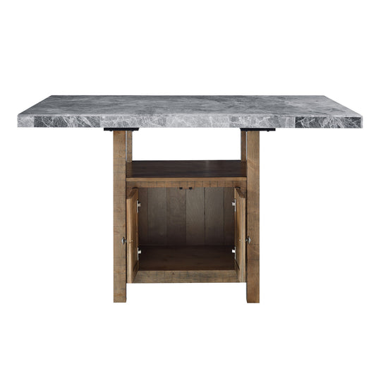 Grayson - Gray Marble Counter Table - Dark Gray - Hornell Furniture Outlet