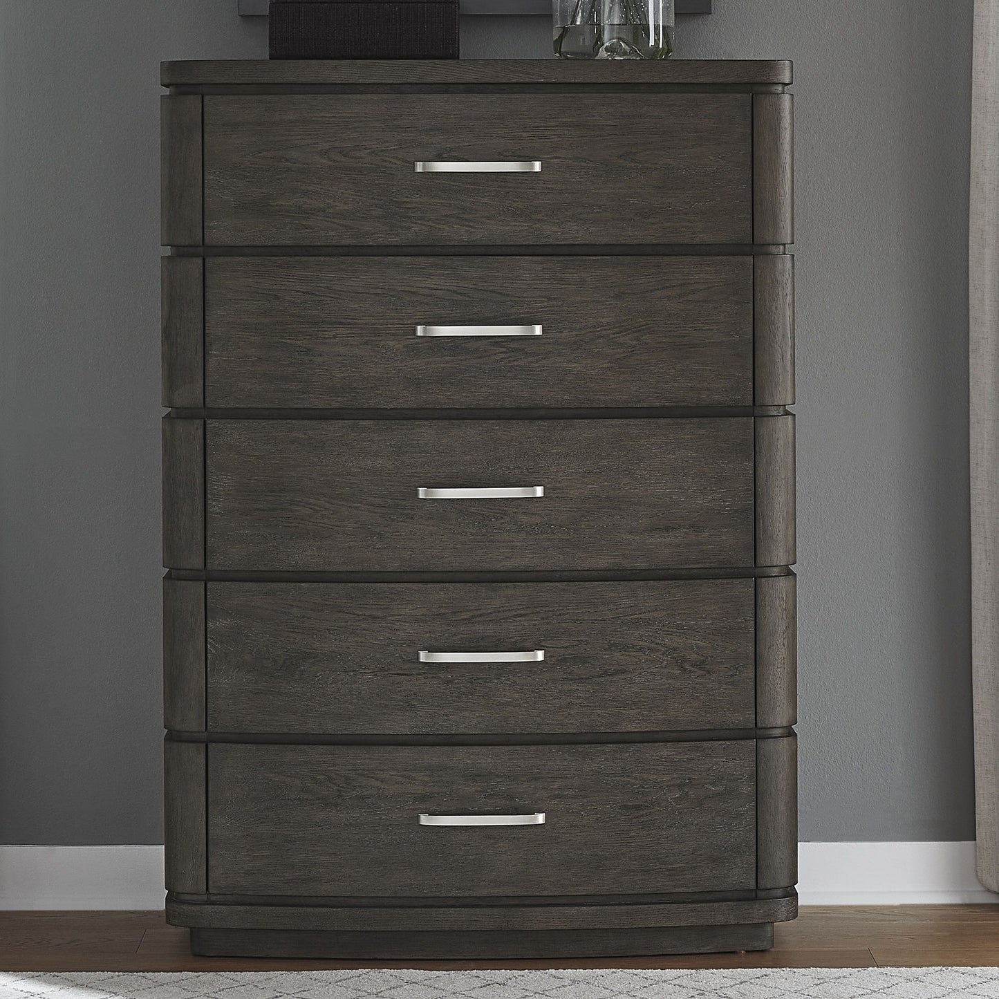 Cascade Falls - 5 Drawer Chest - Satin Espresso - Hornell Furniture Outlet