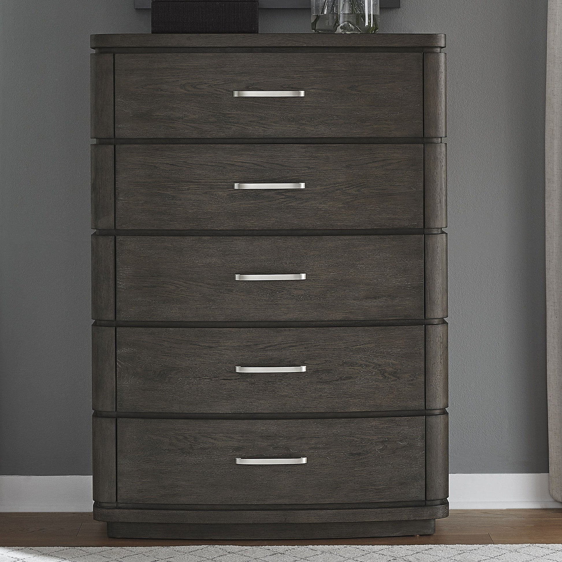 Cascade Falls - 5 Drawer Chest - Satin Espresso - Hornell Furniture Outlet