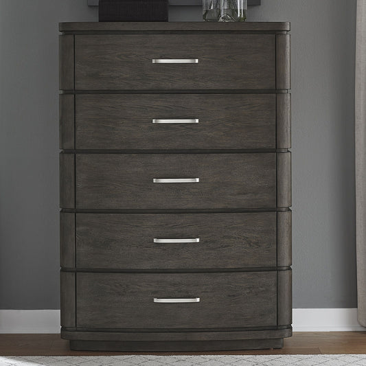 Cascade Falls - 5 Drawer Chest - Satin Espresso - Hornell Furniture Outlet