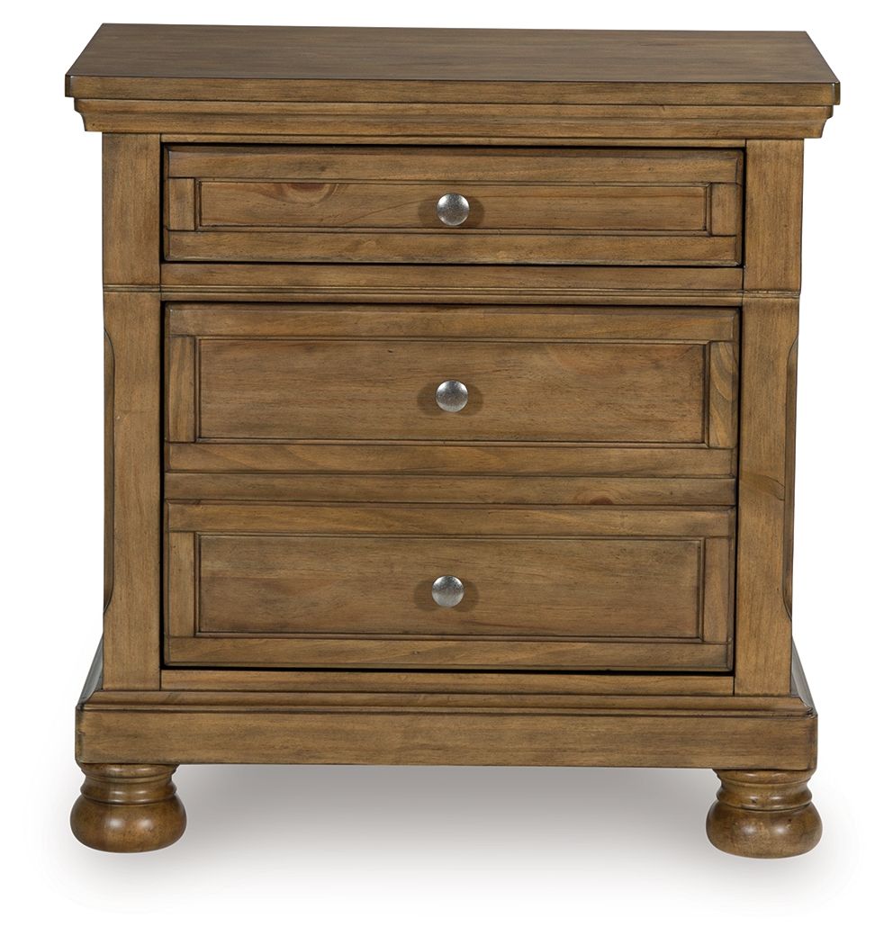 Feddinger - Medium Brown - Two Drawer Night Stand - Hornell Furniture Outlet