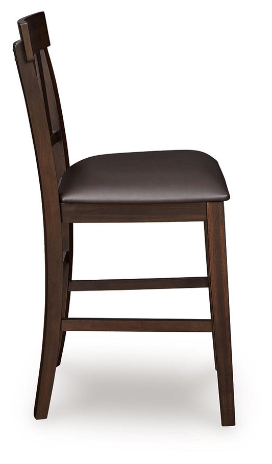 Haddigan - Upholstered Barstool (Set of 2) - Dark Brown - Hornell Furniture Outlet