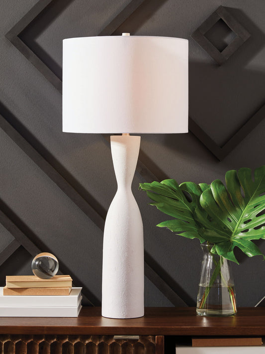 Davinford - White - Poly Table Lamp - Hornell Furniture Outlet