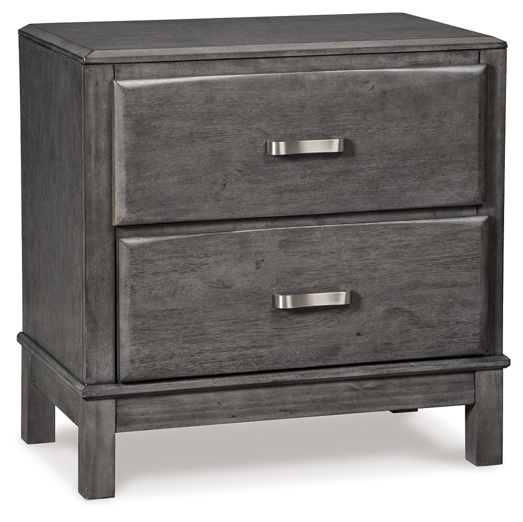 Caitbrook - Gray - Two Drawer Night Stand - Hornell Furniture Outlet