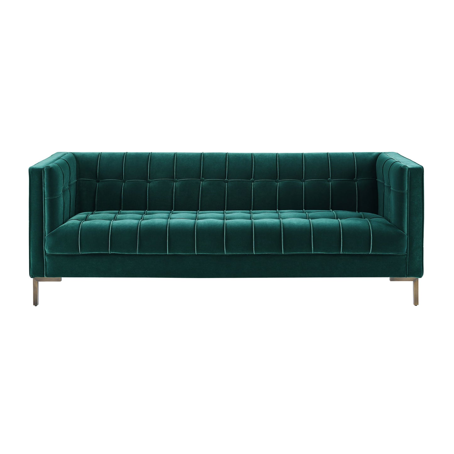 Isaac - Channel Stitch Velvet Sofa - Hornell Furniture Outlet
