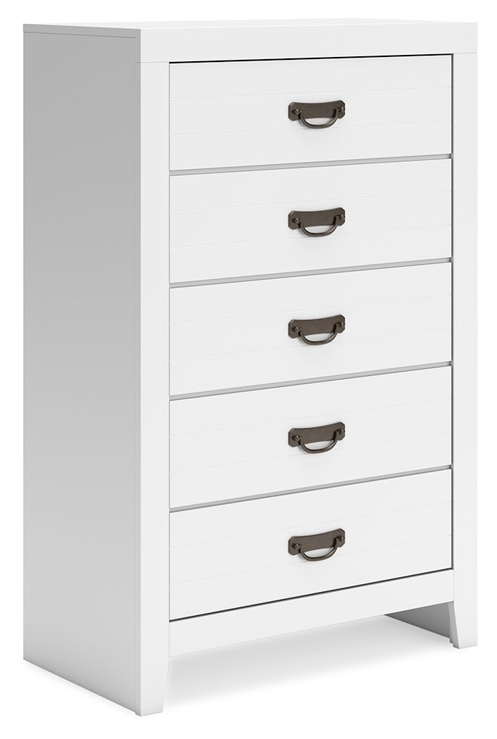 Binterglen - White - Five Drawer Chest - Hornell Furniture Outlet