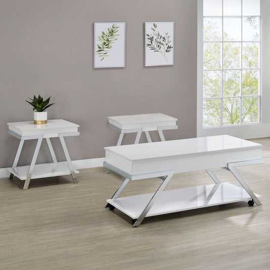 Zena - 3 Piece Occasional Set - White - Hornell Furniture Outlet
