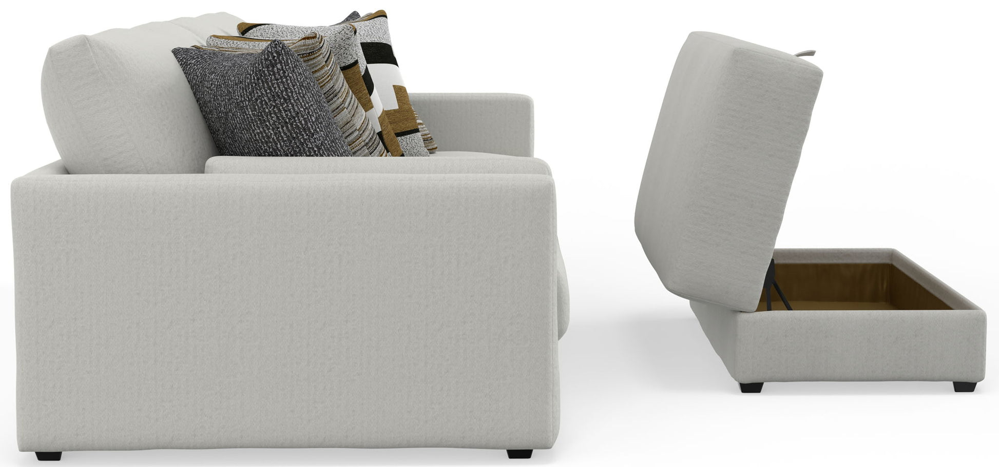 Trevor - Extra Deep Oversized Sofa With Included Storage Cocktail Ottoman - Hornell Furniture Outlet