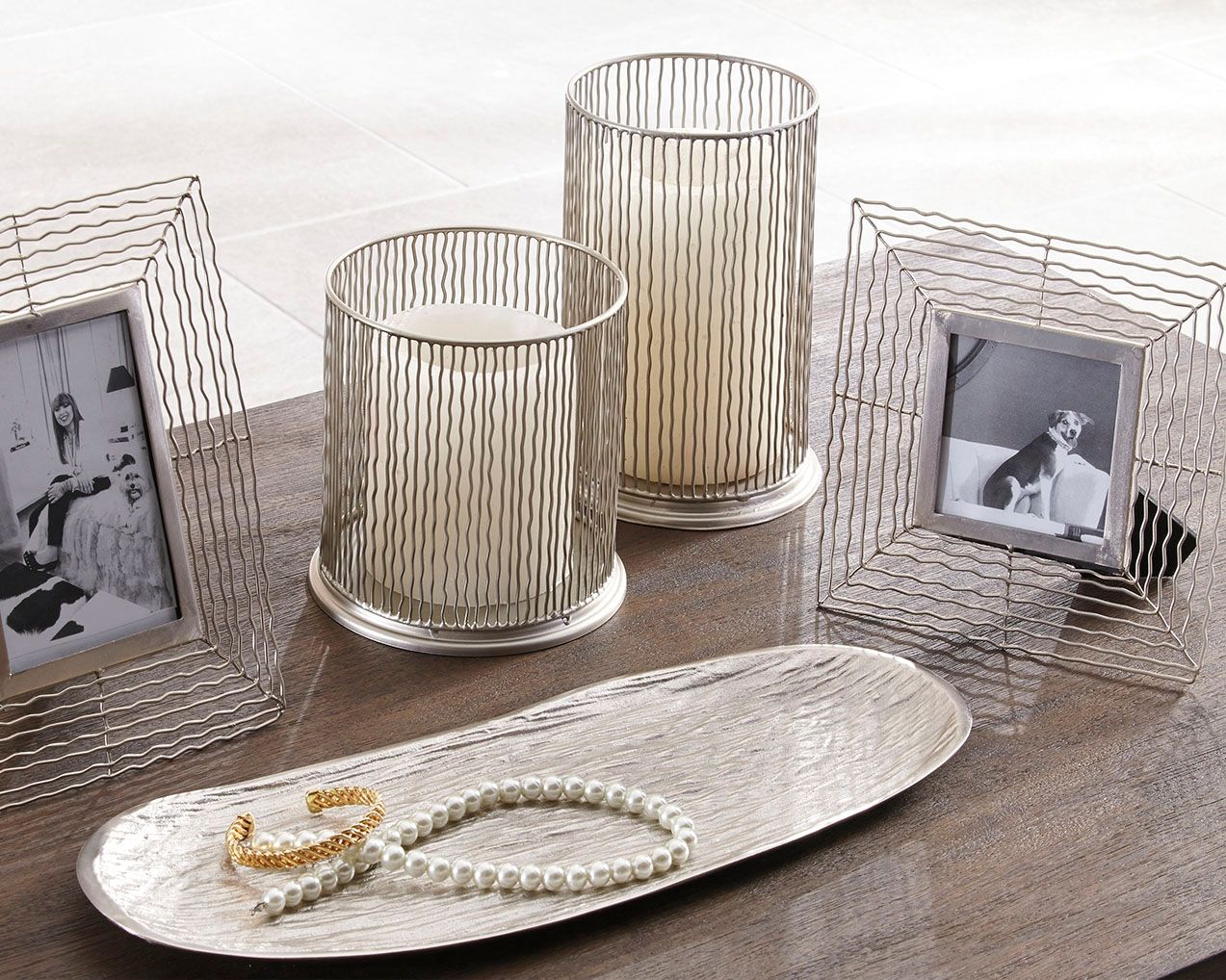 Dympna - Silver Finish - Accessory Set (Set of 5) - Hornell Furniture Outlet