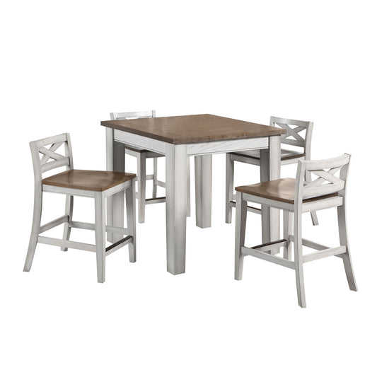 Lindale - 5 Piece Counter Dining Set - White - Hornell Furniture Outlet