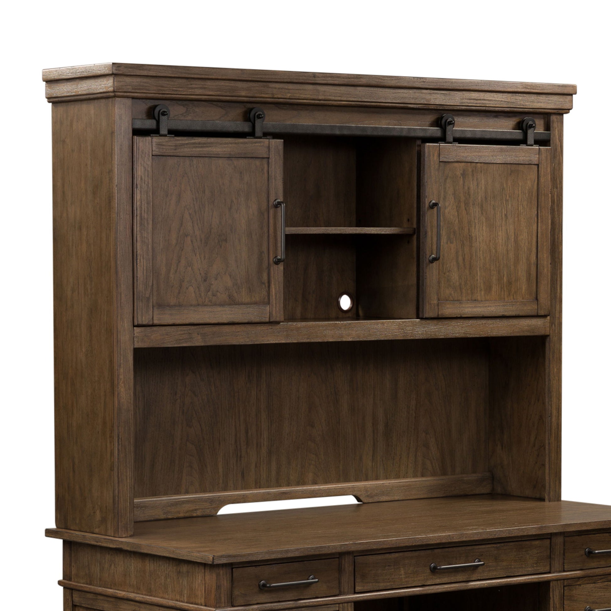Sonoma Road - Credenza Hutch - Light Brown - Hornell Furniture Outlet