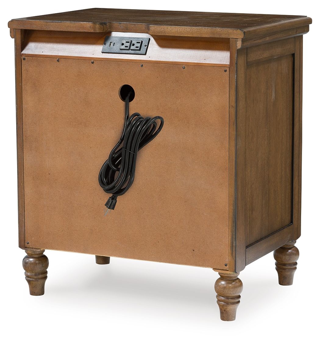 Sturlayne - Brown - Three Drawer Night Stand - Hornell Furniture Outlet