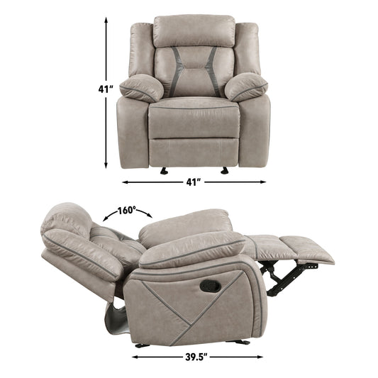 Tyson - Glider Recliner - Pearl Silver - Hornell Furniture Outlet