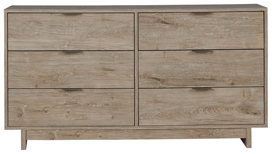 Oliah - Beige - Six Drawer Dresser - 31'' Height - Hornell Furniture Outlet