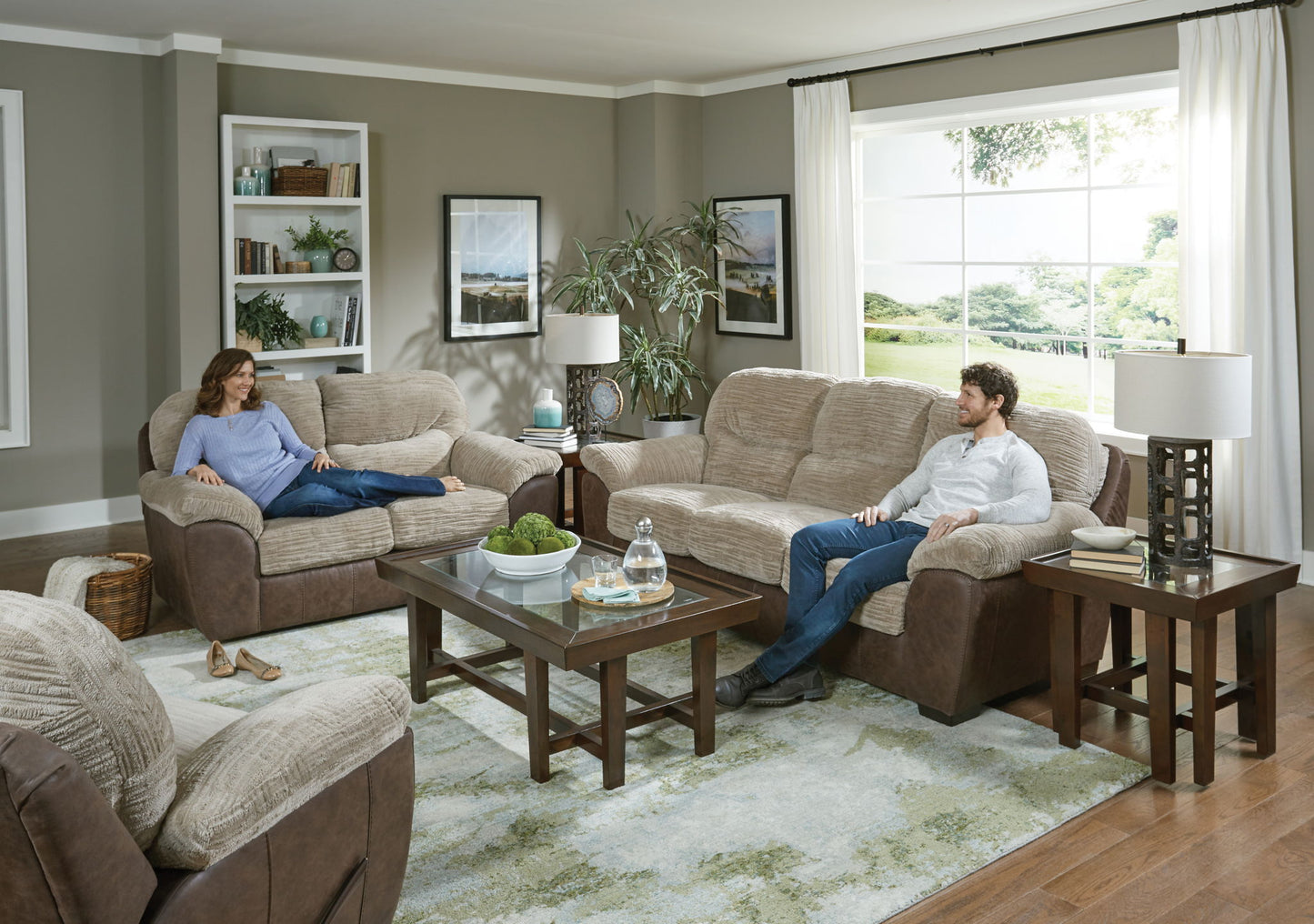 McMahon - Gliding Loveseat - Bark - Hornell Furniture Outlet