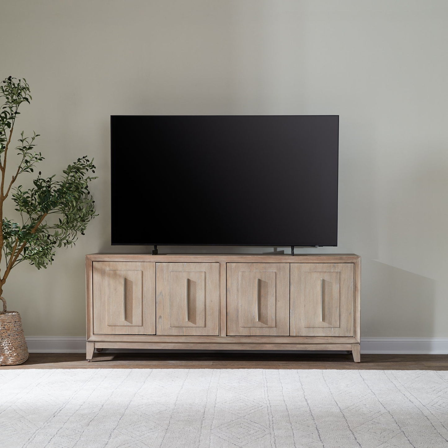 Brentwood - 78" TV Console - Sandstone - Hornell Furniture Outlet
