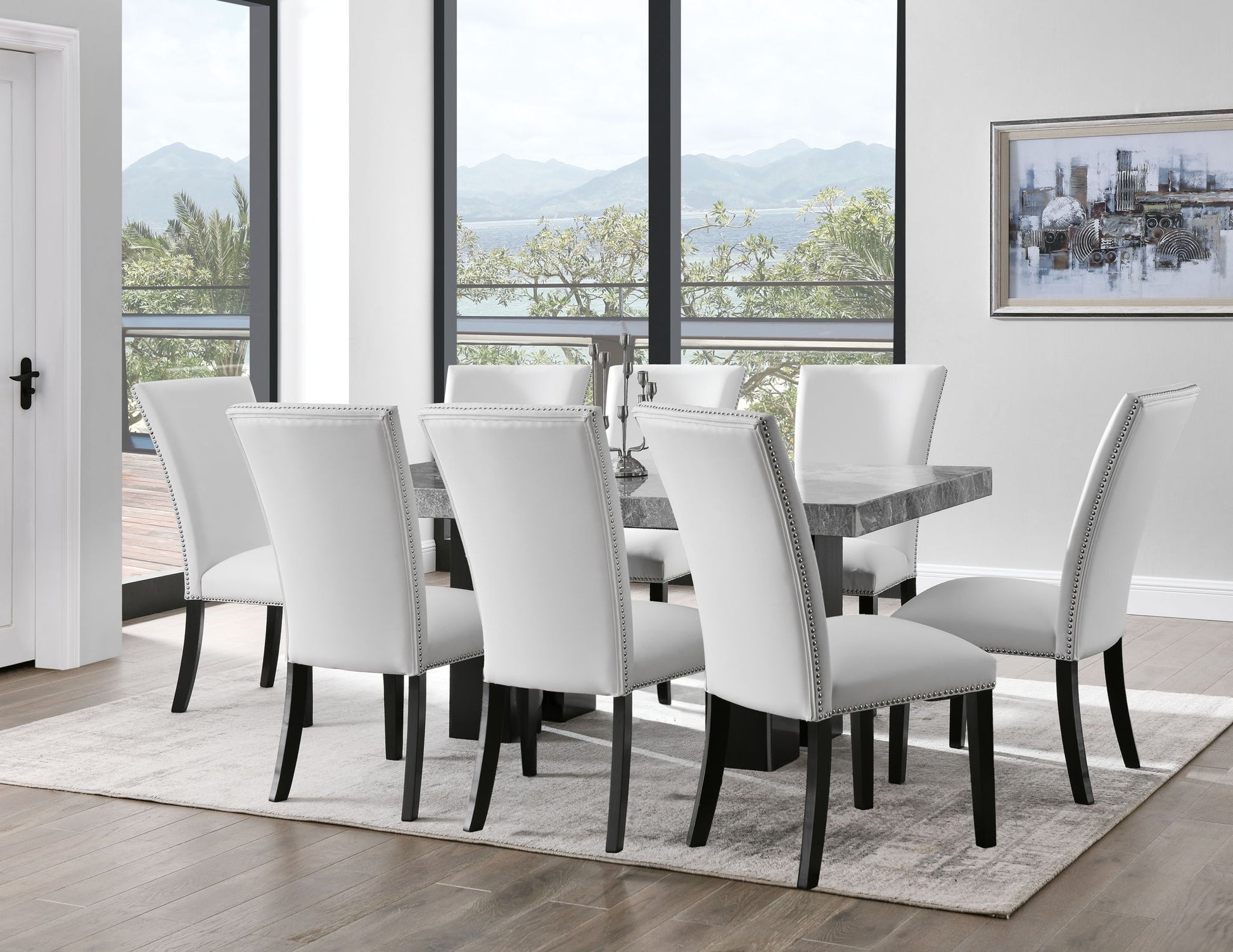 Camila - Rectangular Dining Set - Gray Top - Hornell Furniture Outlet