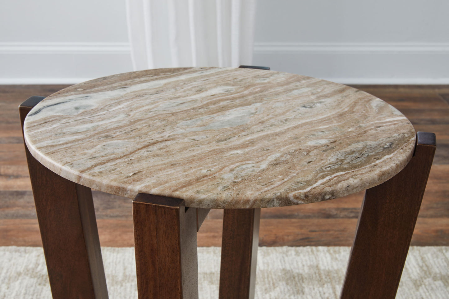 Tanidore - Warm Brown - Round End Table - Hornell Furniture Outlet