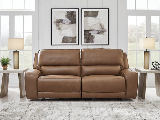 DeepWakes - Caramel - 2 Seat Power Reclining Sofa Adjustable Headrest - Hornell Furniture Outlet